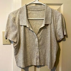 American Eagle Button-Up Polo Baby Tee